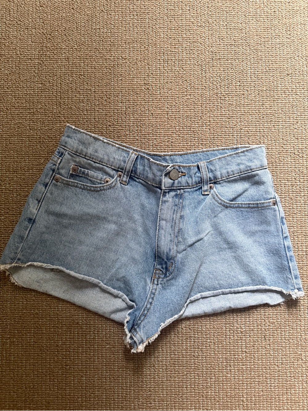 Women’s Cheap Monday Light Blue Denim Cutoff Shorts Size 27